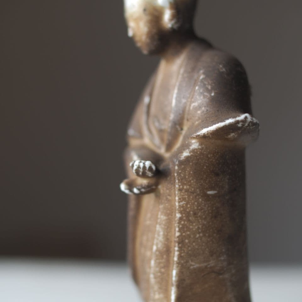 古い白磁の観音菩薩像 古道具 骨董 古美術