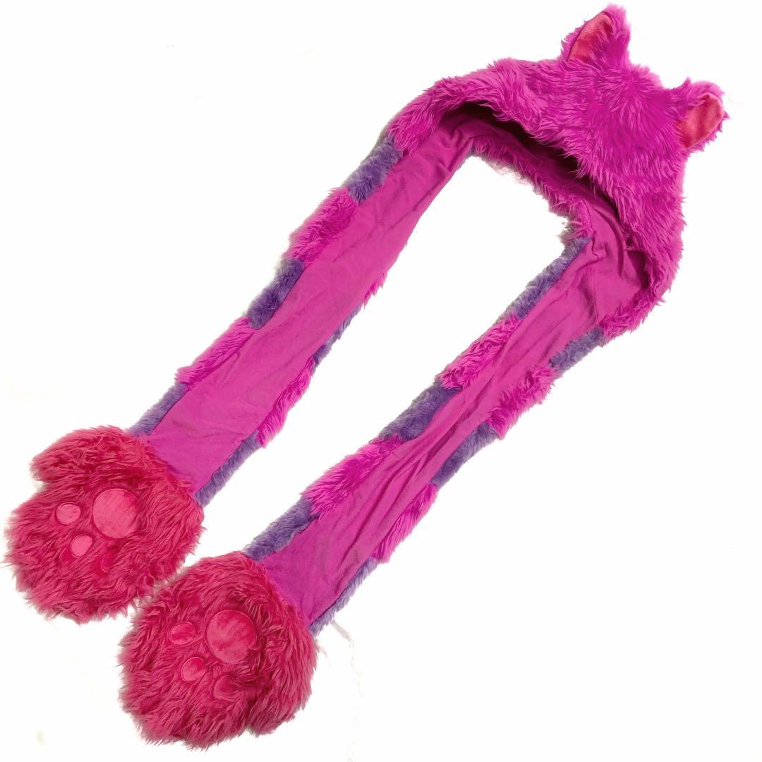 【週末限定価格】美品✨チェシャ猫マフラーキャップ ファンキャップ ディズニー