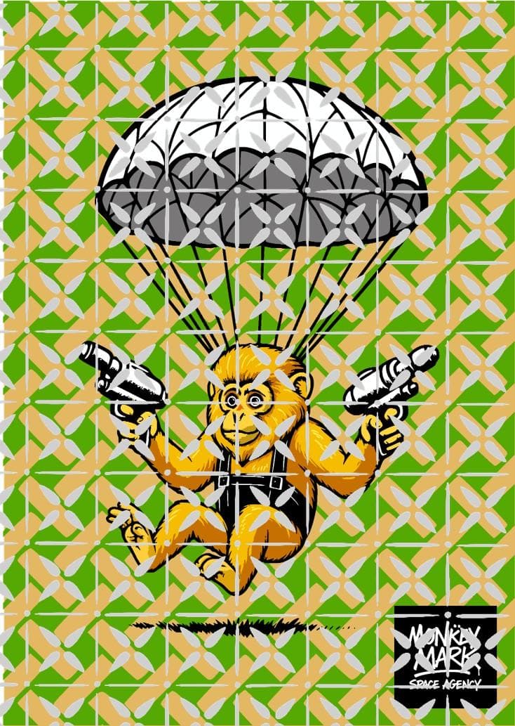 MONKEY MARK ゴールデンモンキー グラフィックアートA1