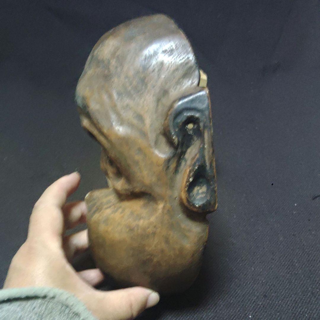 ひょっとこ　お面　神楽面　能面　木彫　骨董　ア31