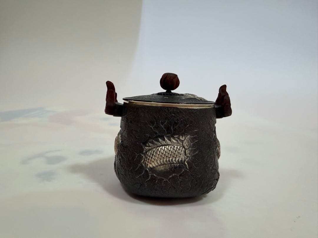 純銀製 龍文 急須 銀瓶 煎茶道具