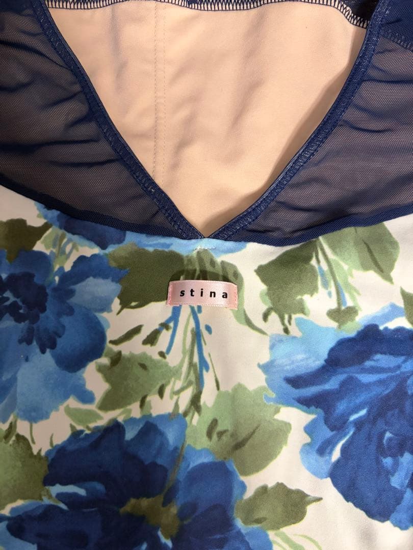 スティナ　stina バレエ　レオタード　長袖　Sサイズ　ブルー