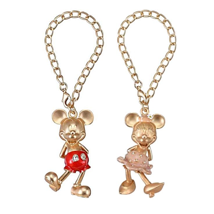 ディズニーストア 立体 ミッキー ミニー 2個セット ゴールド バッグチャーム