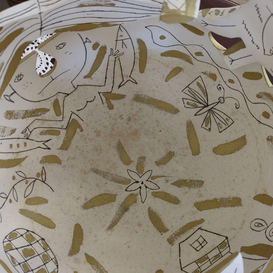 レトロ　オブジェ　手描き　作家　物入れ　ディスプレイ　アート