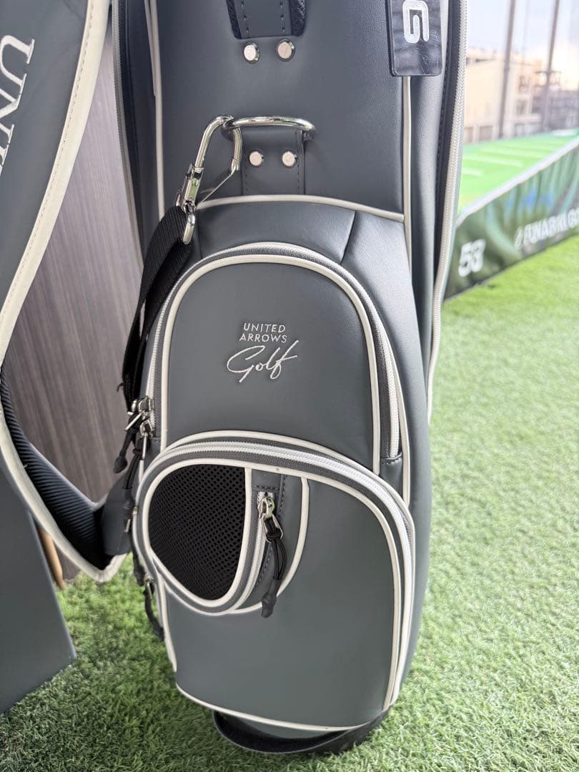 UNITED ARROWS GOLF スムースキャディバッグ グレー