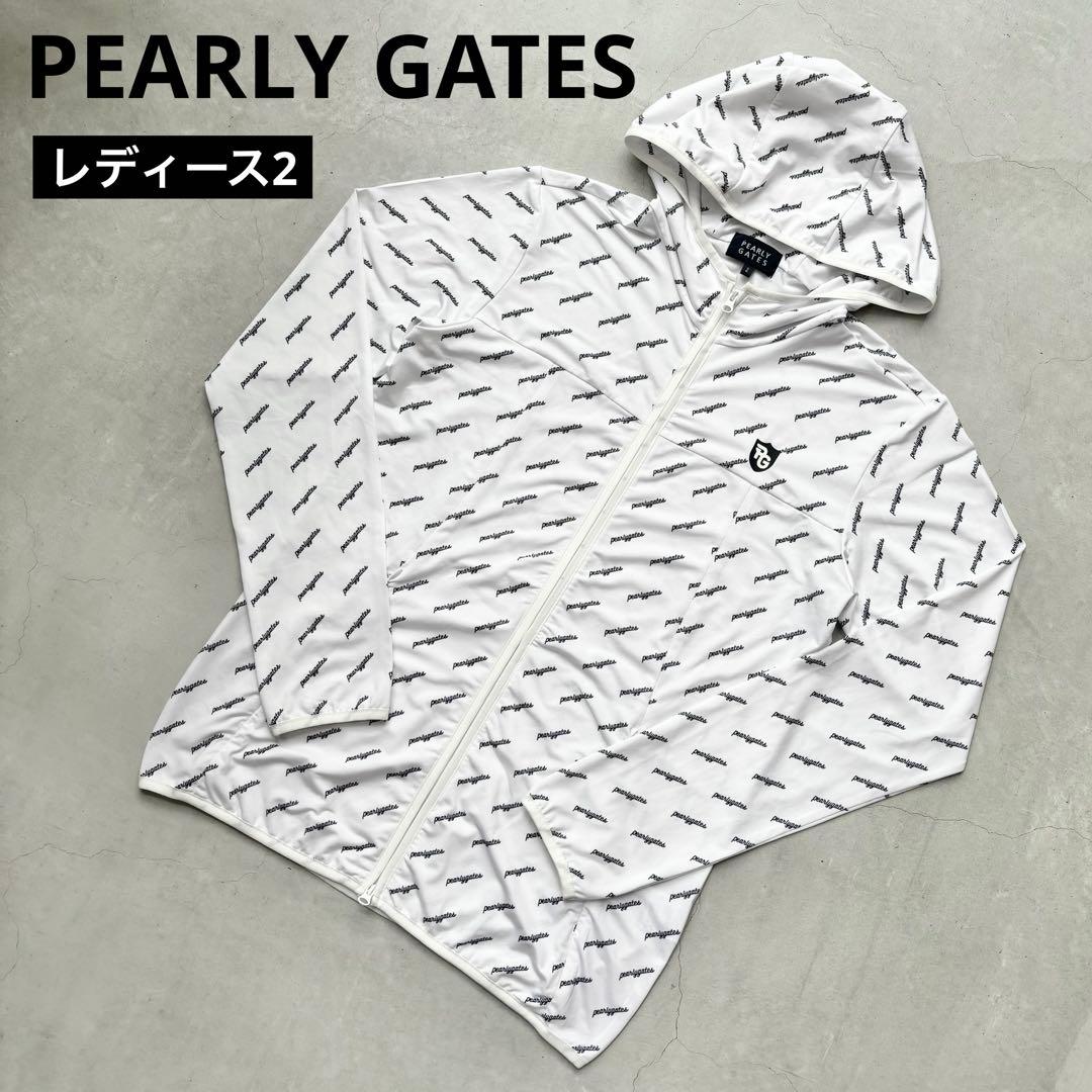 【21年モデル】PEARLY GATES ダブルジップパーカー ロゴ総柄 薄手