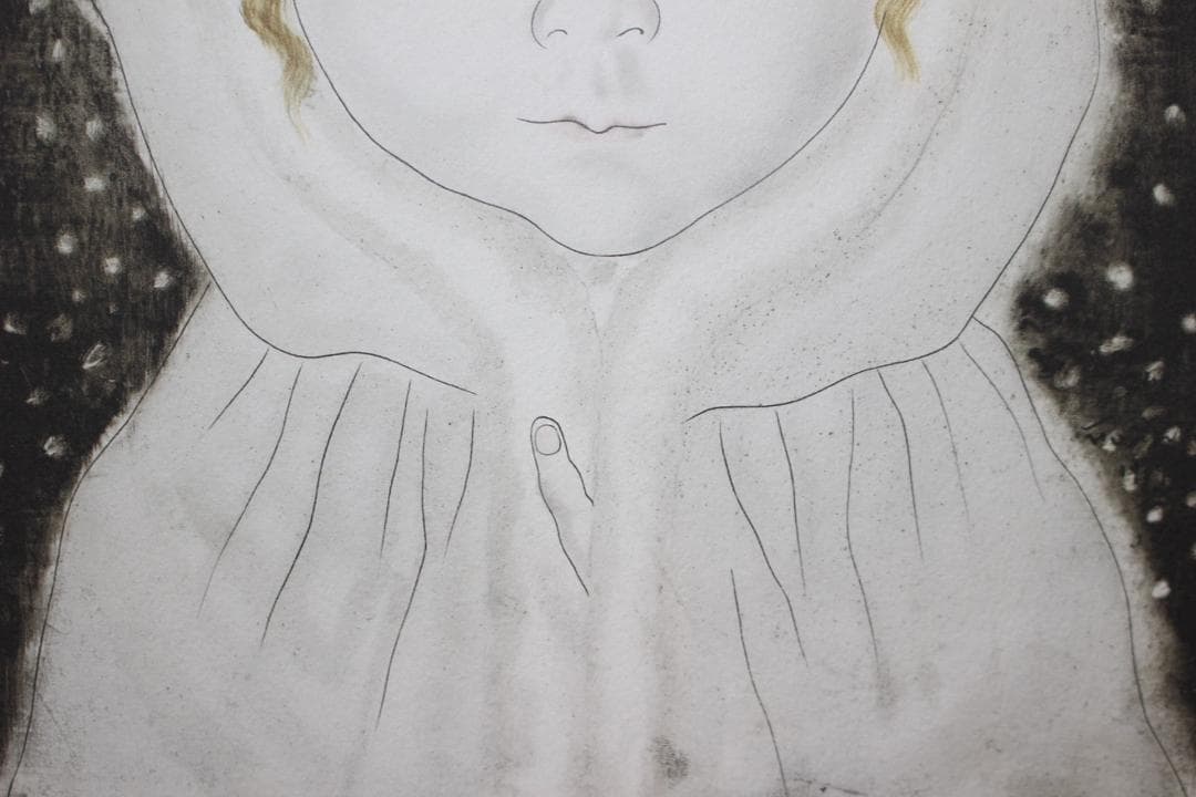 藤田嗣治 エスタンプリトグラフ「雪ん子」 10/75