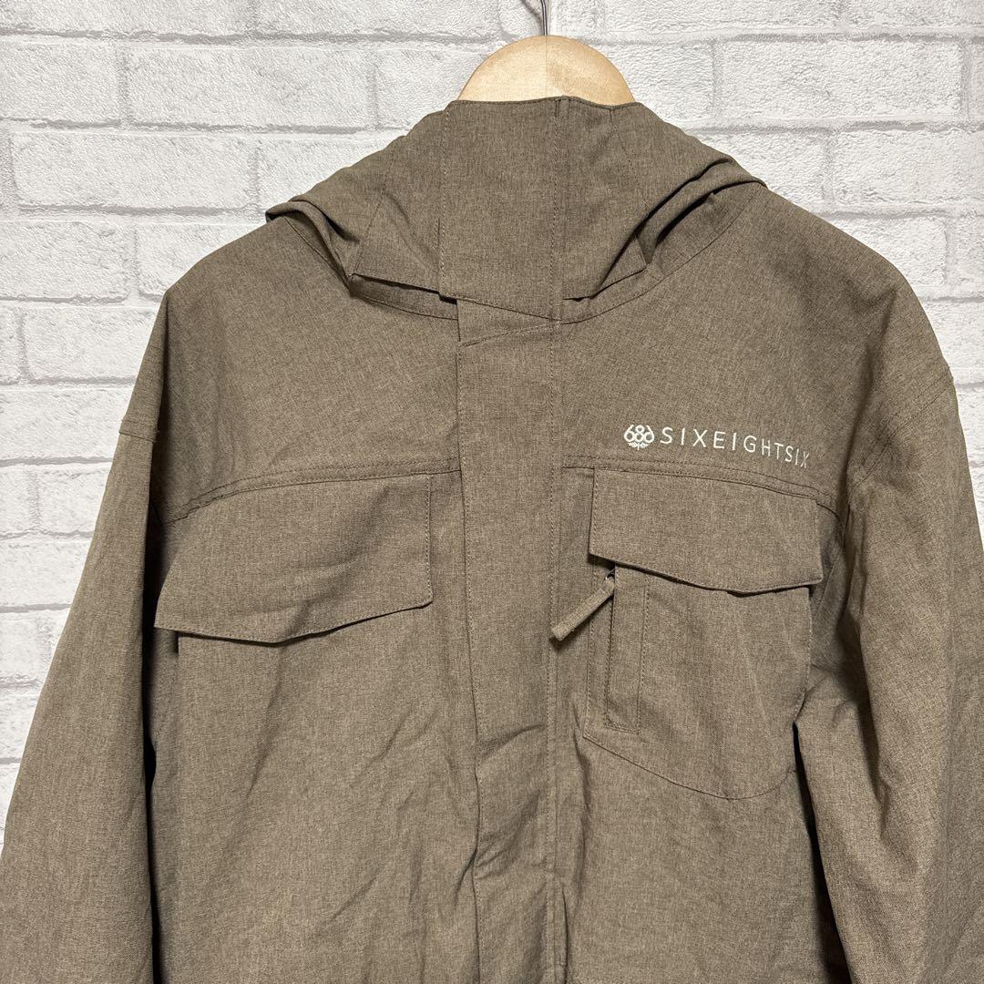 686 スノーボードウェア SMARTY 高機能 マウンテンパーカー 茶 L