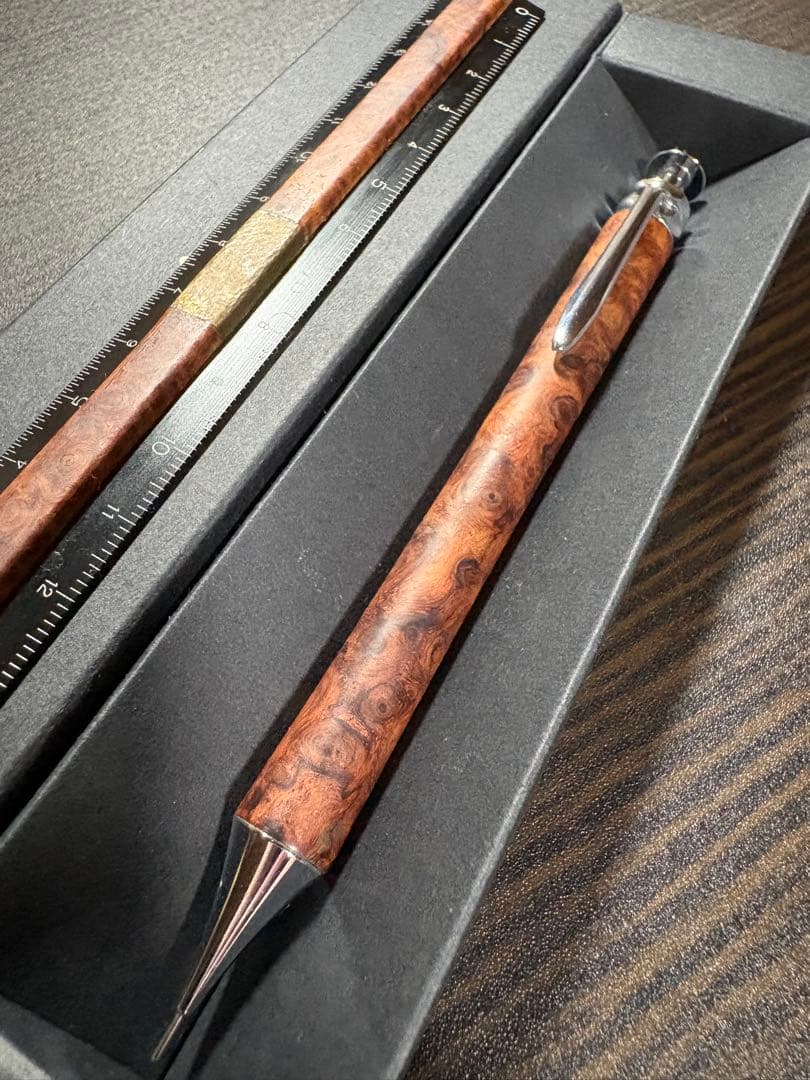 【美品】Flamberg シャープペン 定規（花梨瘤）