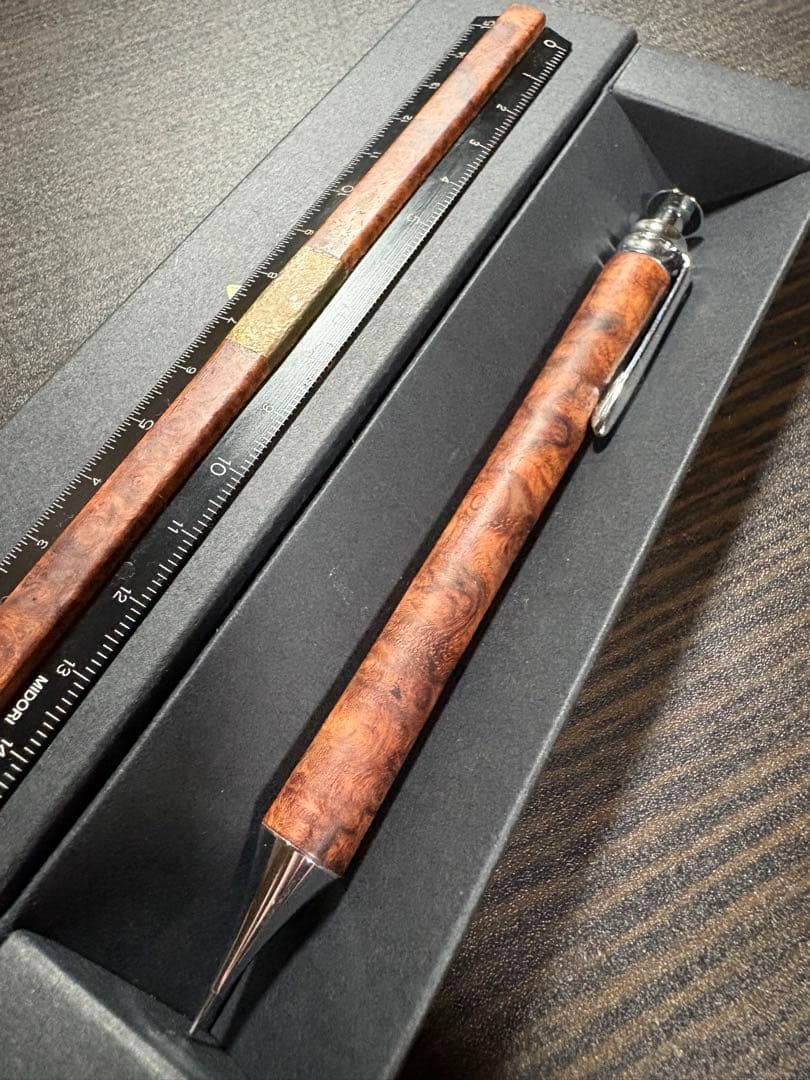 【美品】Flamberg シャープペン 定規（花梨瘤）