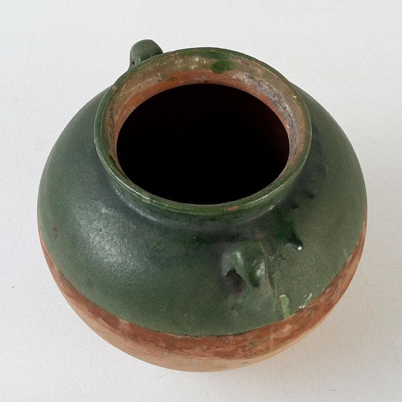中国　漢緑釉　双耳壷　Z　9746