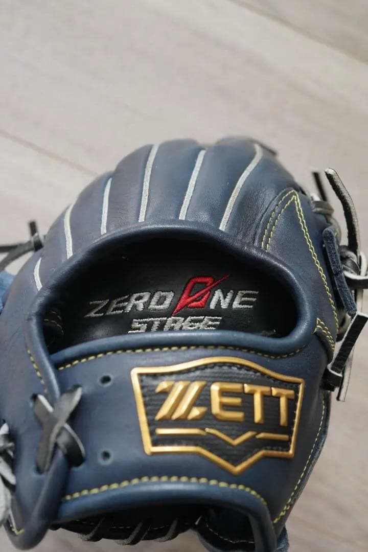 ZETT ネイビー　軟式少年　外野手用グローブ