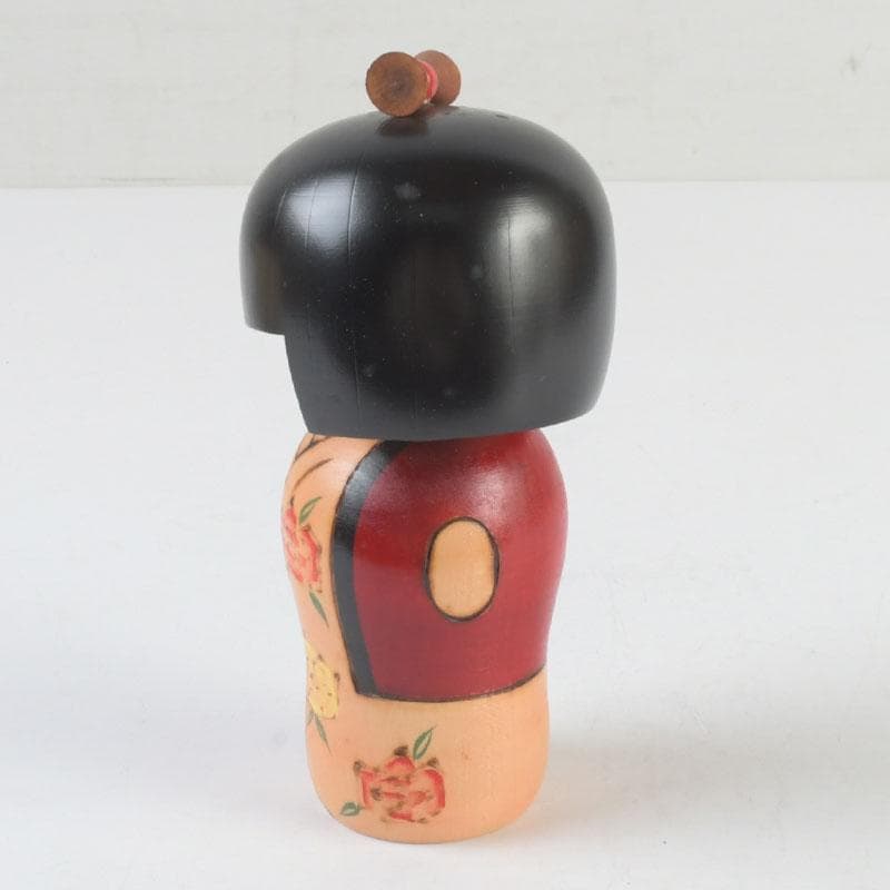 伝統工芸　創作こけし　内閣総理大臣賞受賞　岸貞男作　野ばら　共箱　V　9813