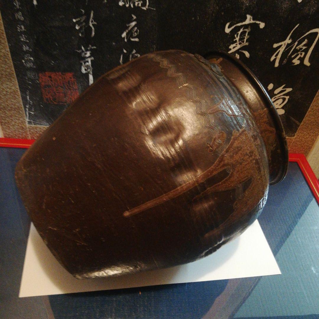 確認用追加画像江戸時代旧家蔵出し時代古陶磁器器傘立て等風流な景色用かめ壺