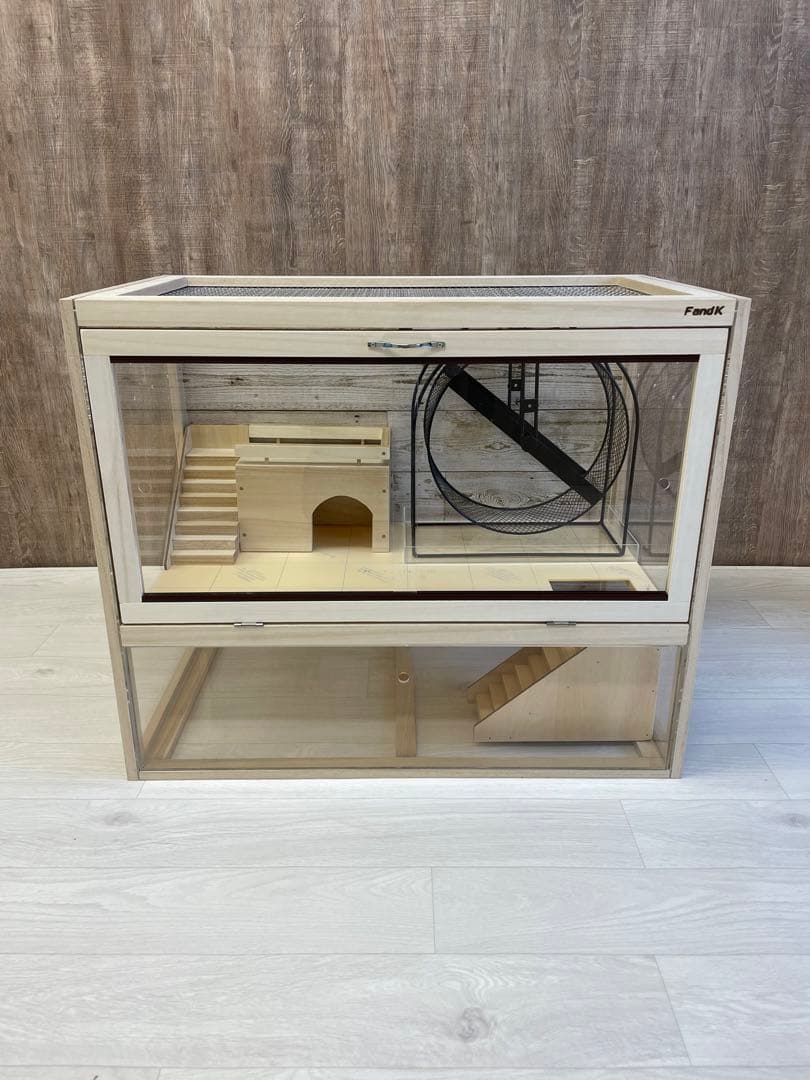 ＦandＫ爬虫類木製ケージ　ハリネズミ2階建仕様　800×450×670