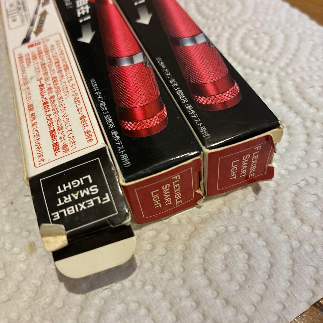 フレキシブルスマートライト ボタン電池付き　レッド　ブラック　4本セット