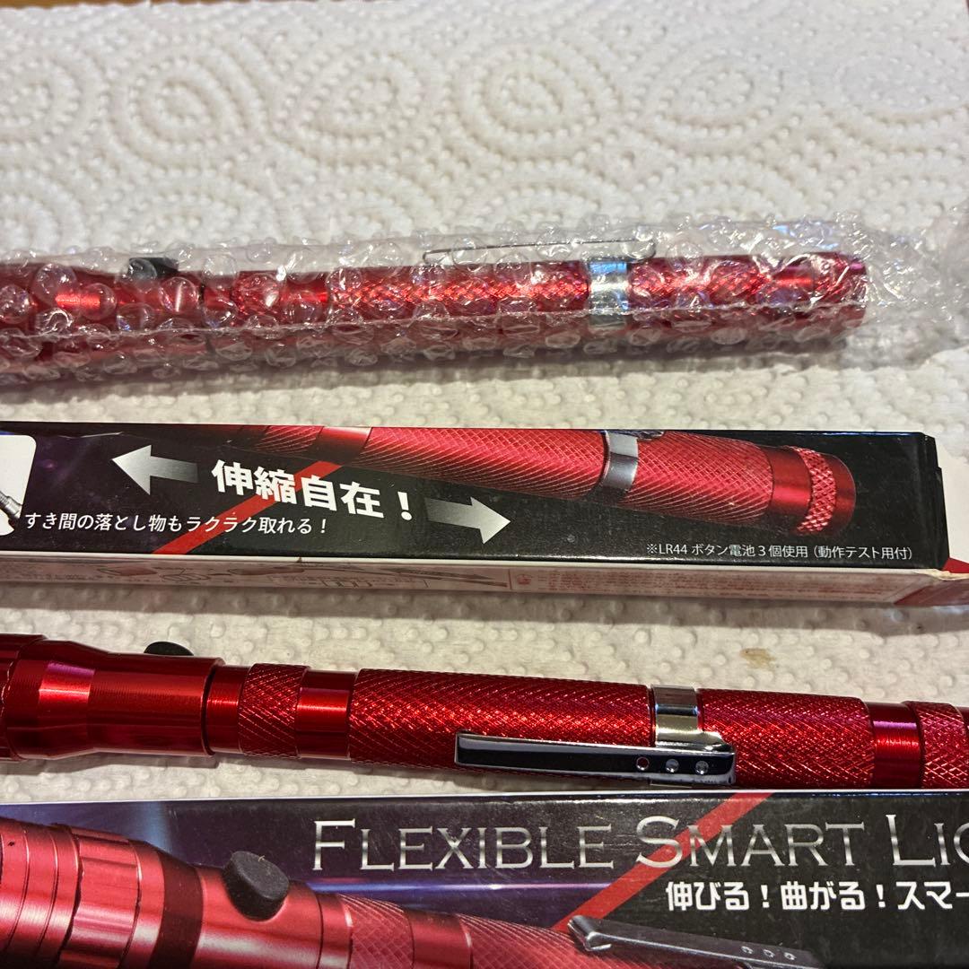 フレキシブルスマートライト ボタン電池付き　レッド　ブラック　4本セット