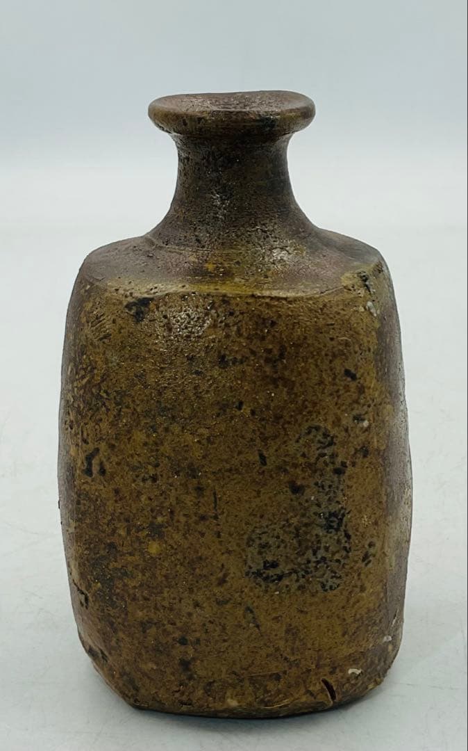 【９２】◉人間国宝・伊勢崎淳先生　備前焼四方徳利　共箱◉