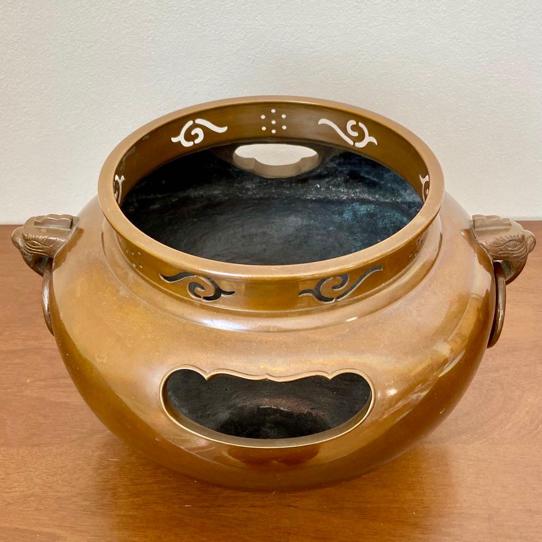 茶釜 唐銅鬼面風炉　金森紹栄　共箱入　人間国宝 高橋敬典釜添　茶道具　茶器