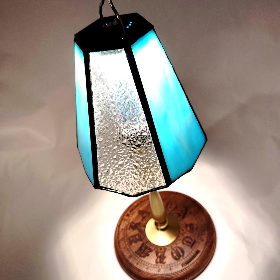 真鍮製　BRASS LAMP STAND　ステンドグラスシェード　セット