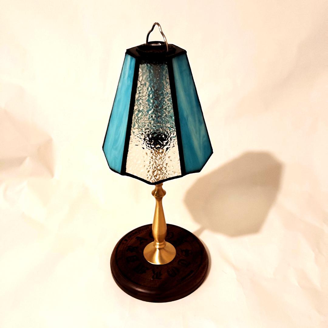 真鍮製　BRASS LAMP STAND　ステンドグラスシェード　セット