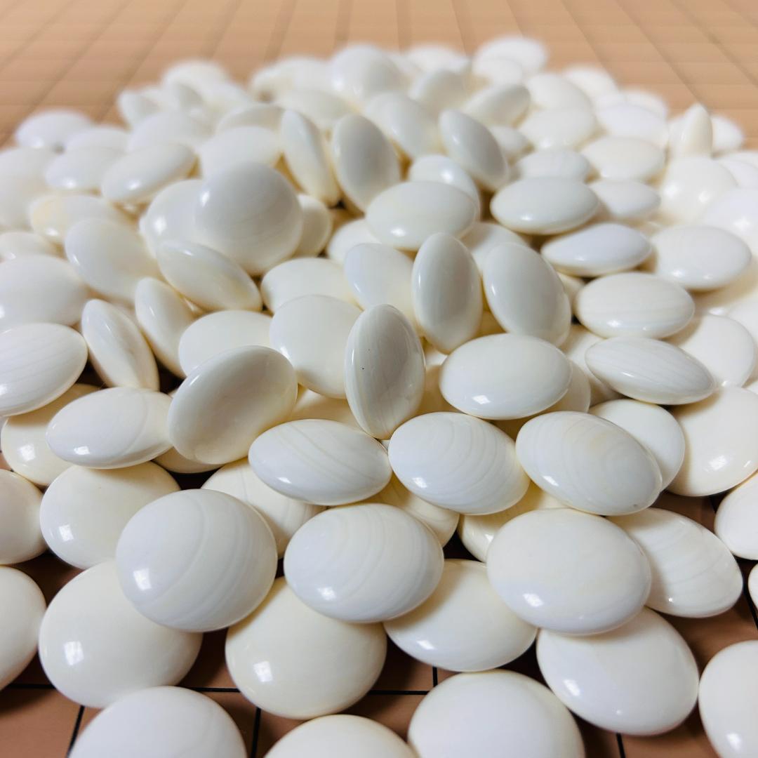 懐志作碁笥 蛤碁石 那智黒石 35~36号 白180個 + 黒179個 囲碁