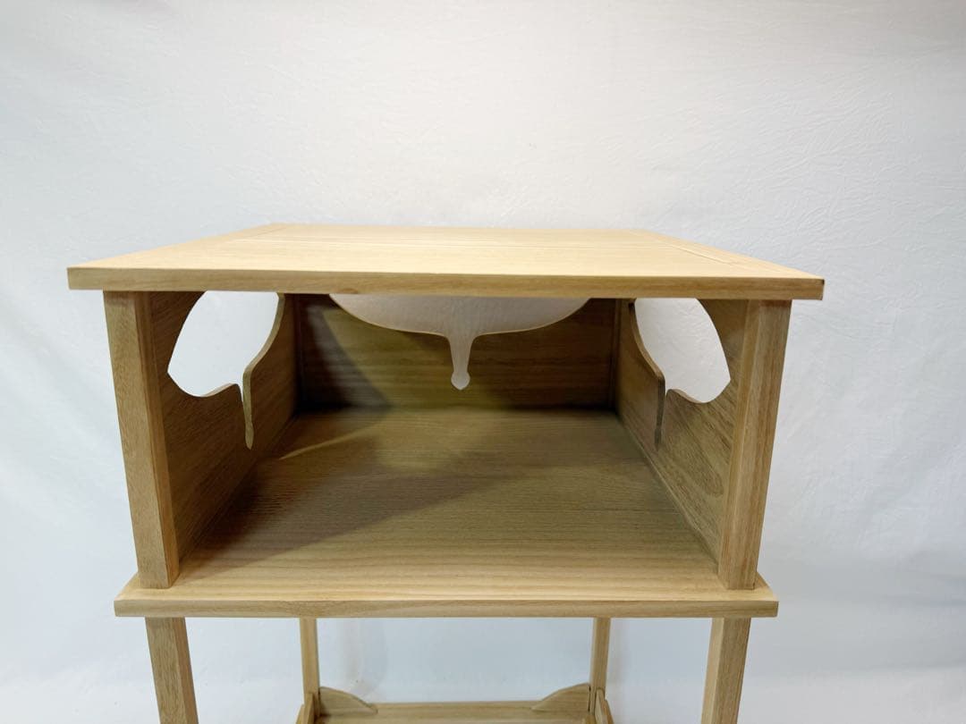 茶道具 桐 淡々斎のお好み 独楽棚 組み立式 四本柱 二重棚 元箱