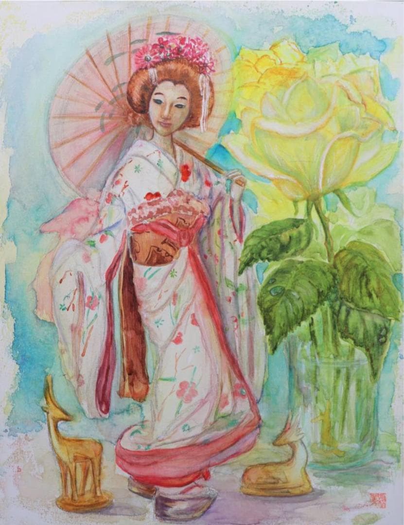 Vintage Japanese Doll 水彩