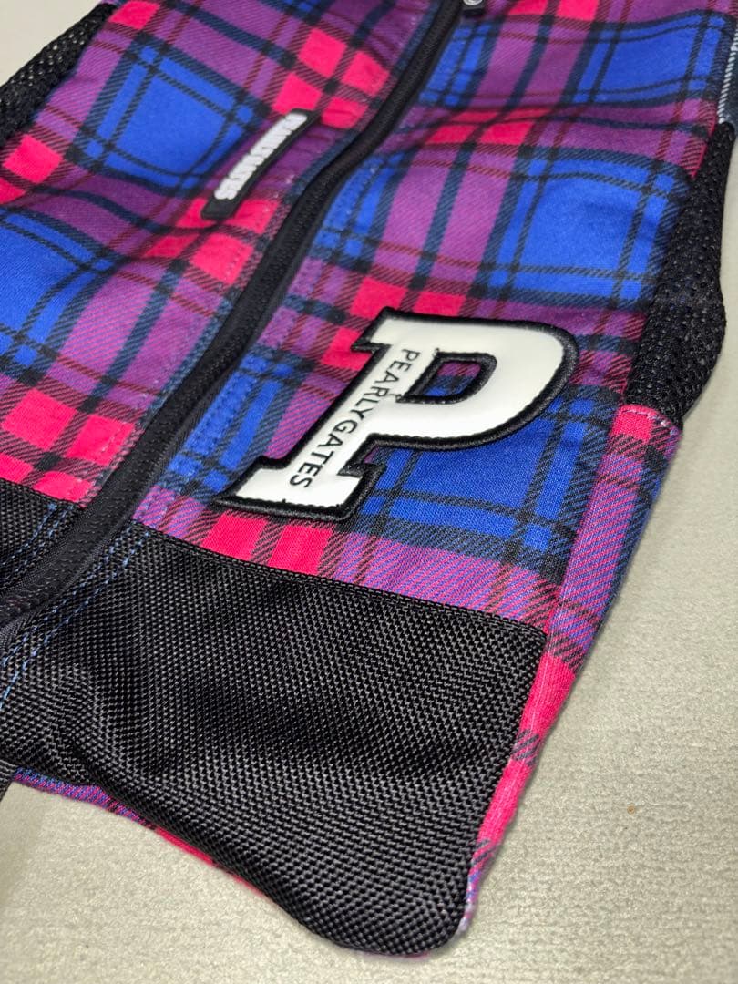 （超美品）パーリーゲイツ、マルチチェック&カモ柄シリーズ、シューズケース