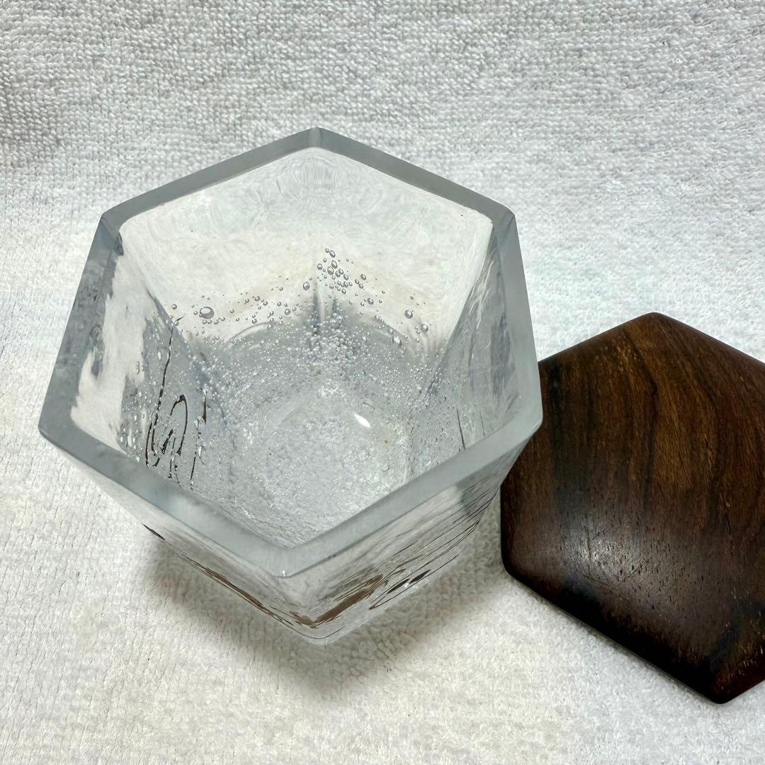 茶道具 茶入 硝子茶器 六角 蟹蒔絵 蓑輪一星作【匿名配送】