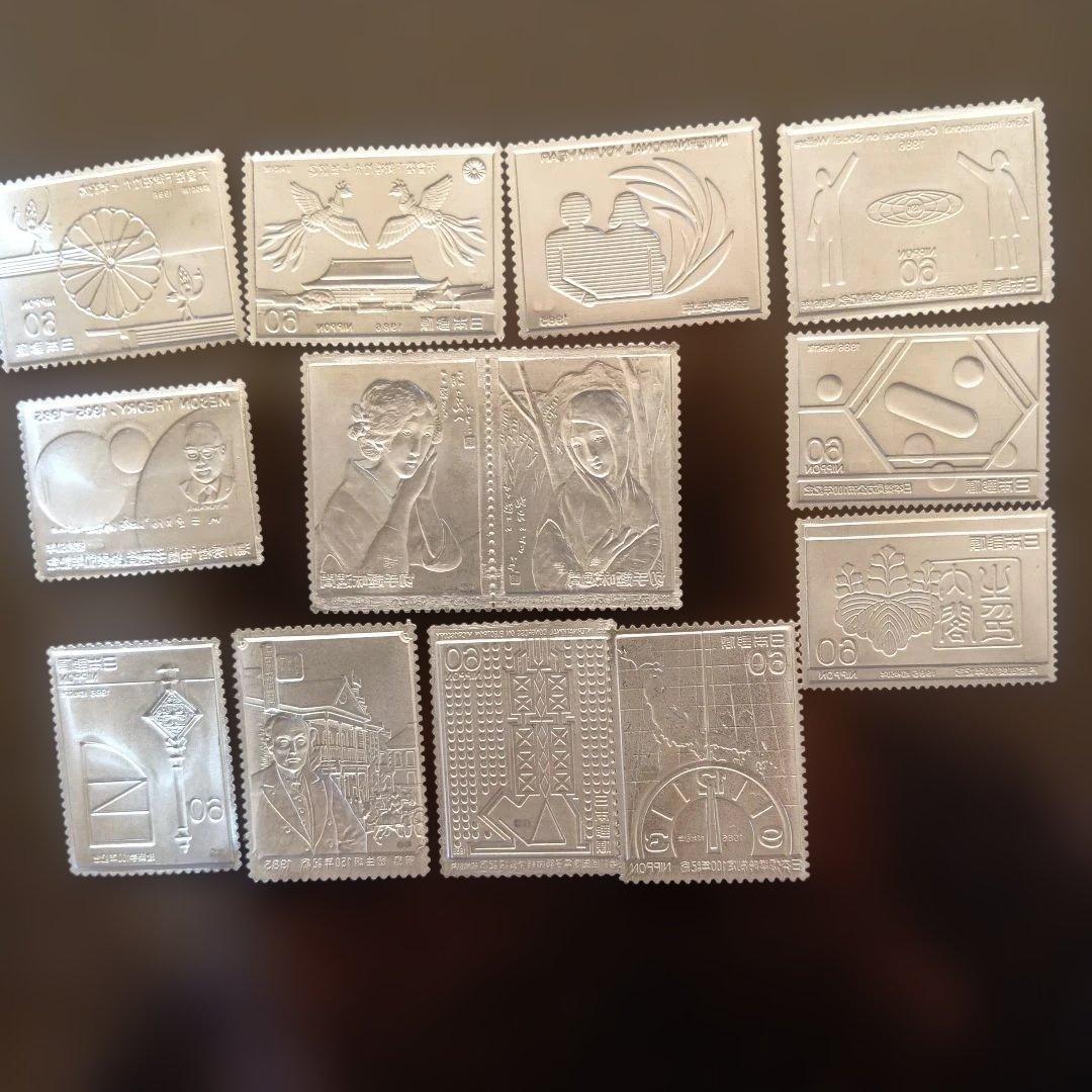 松本徽章工業　特別郵趣　純銀プレート　約48グラム