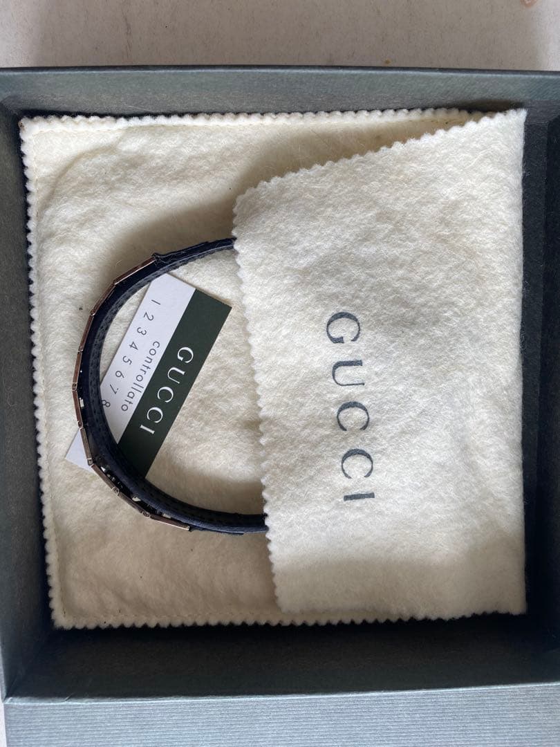 GUCCI CAT ブレスレット 首輪 ネコ ブラック シルバー レザー