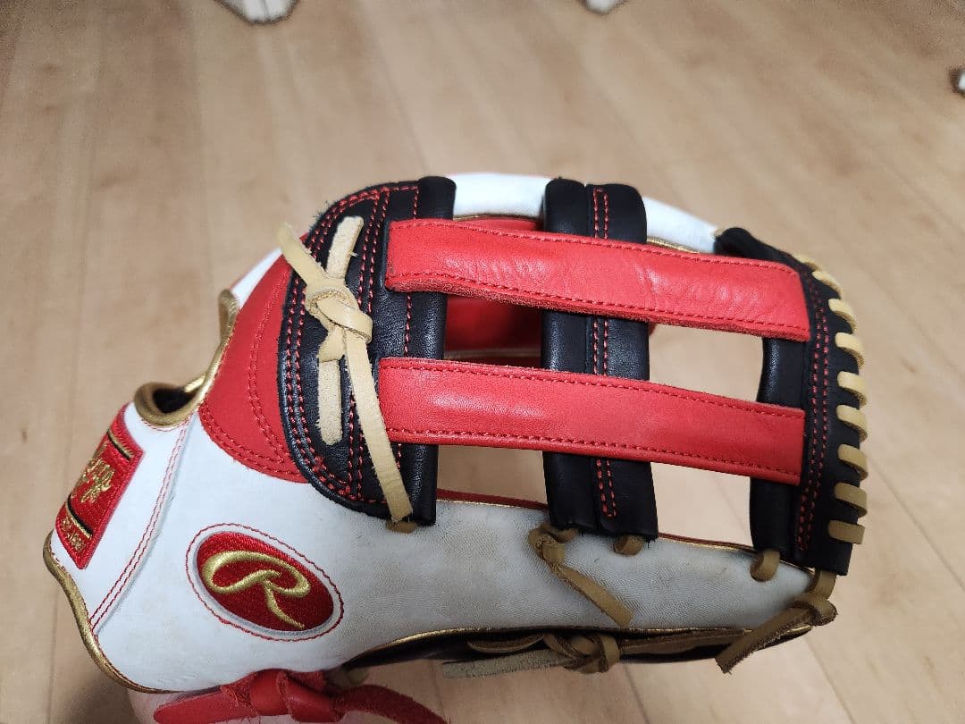 Rawlings 軟式グローブ ホワイト/レッド　外野用