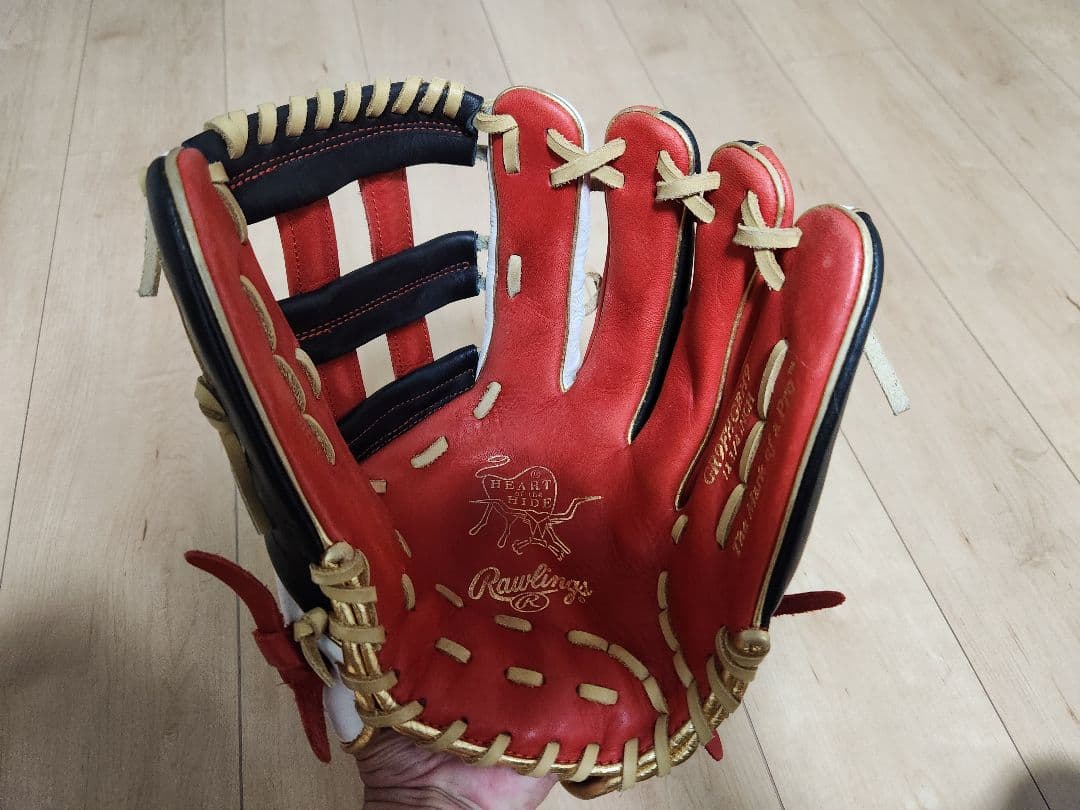 Rawlings 軟式グローブ ホワイト/レッド　外野用