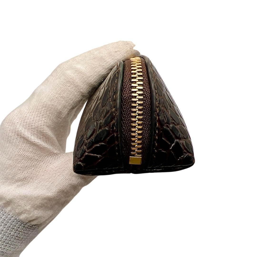 廃盤品 希少 SMYTHSON ブラウン クロコ レザー ペンケース 7395