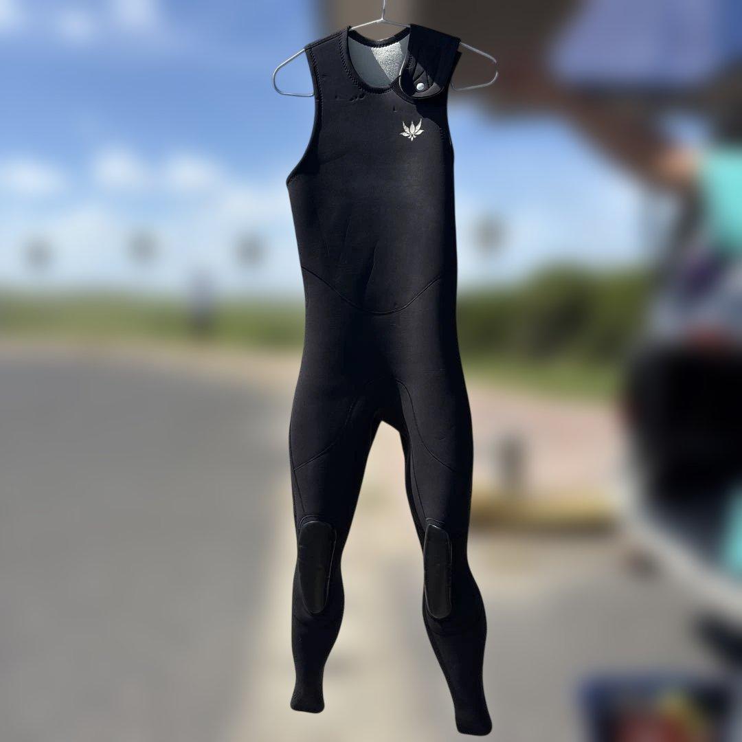 AXXE ブラック ロングジョン ウェットスーツ 膝パッド付き　 上下セット