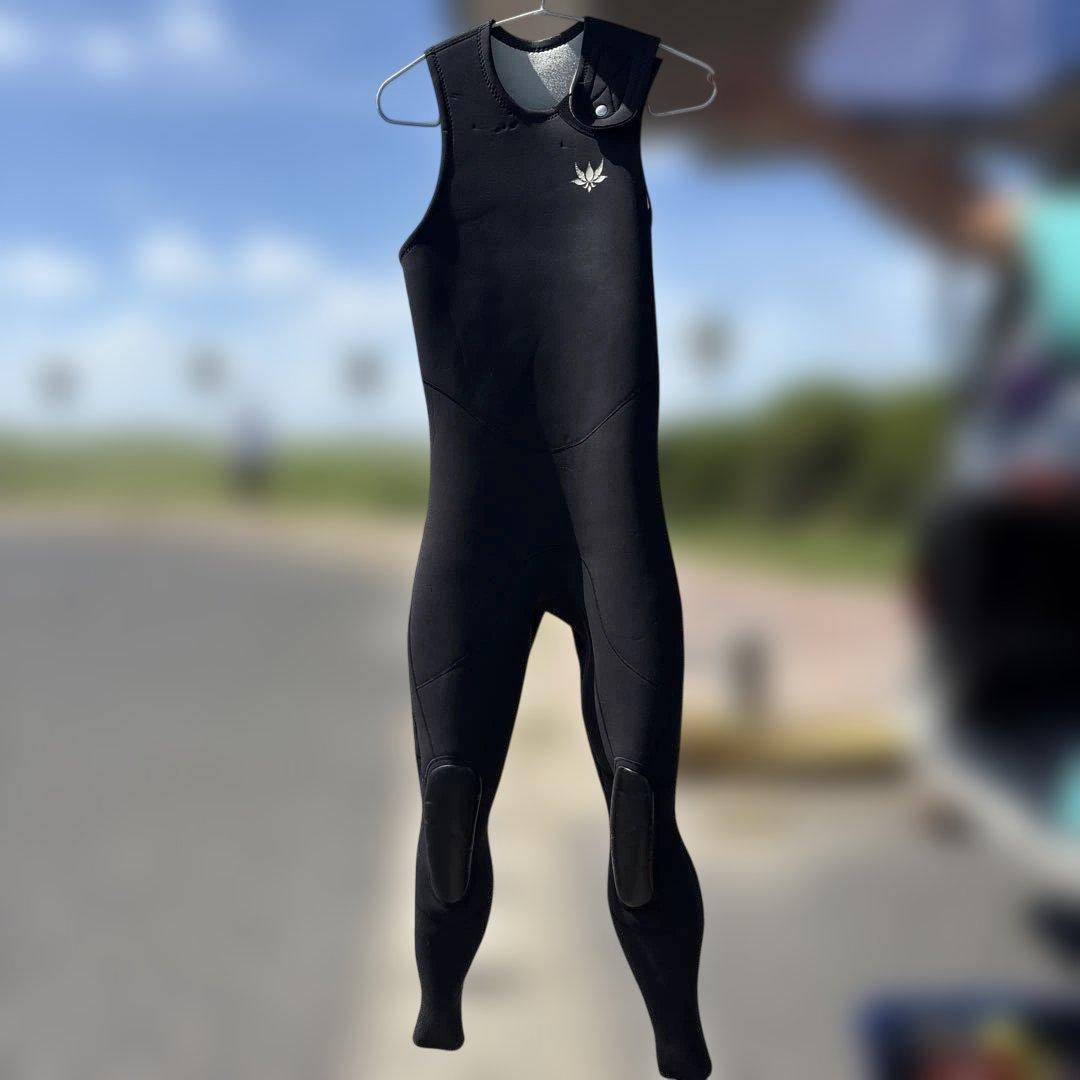 AXXE ブラック ロングジョン ウェットスーツ 膝パッド付き　 上下セット