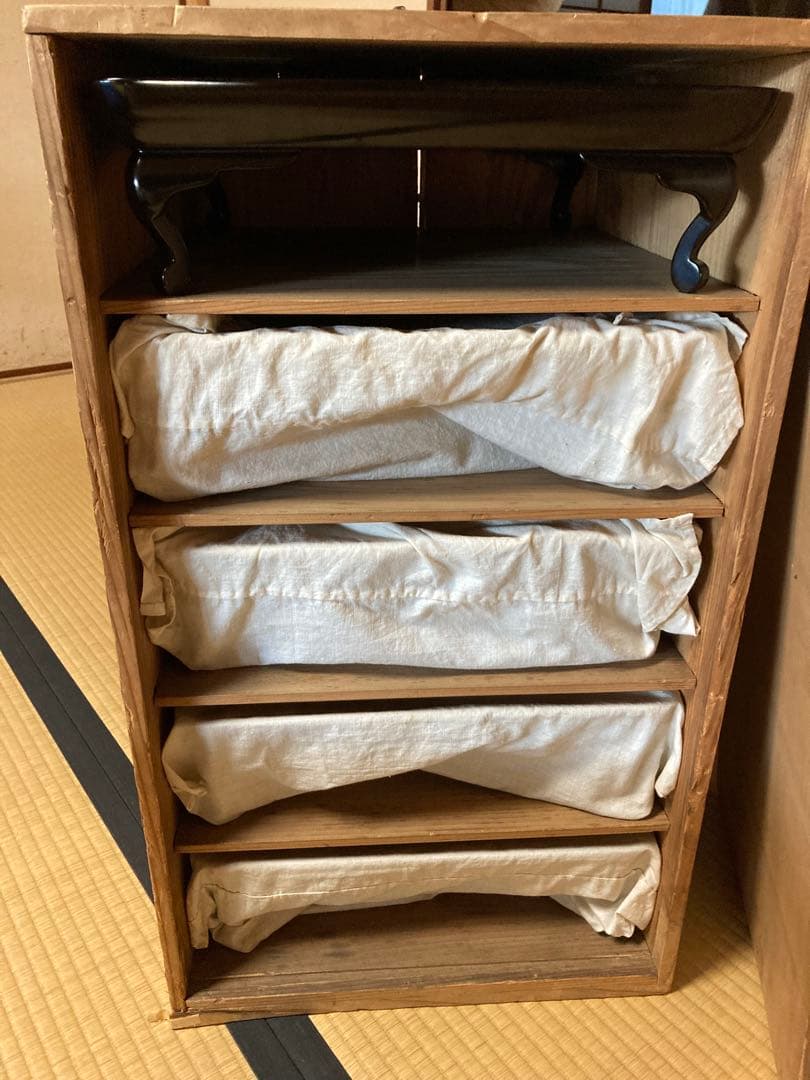 漆器 四角形 膳 5組セット金蒔絵装飾