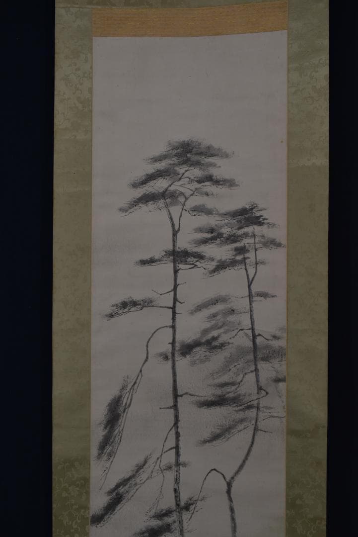 【真作】三宅凰白/嵐峡の春/桜花山水図/掛軸☆宝船☆Z-669