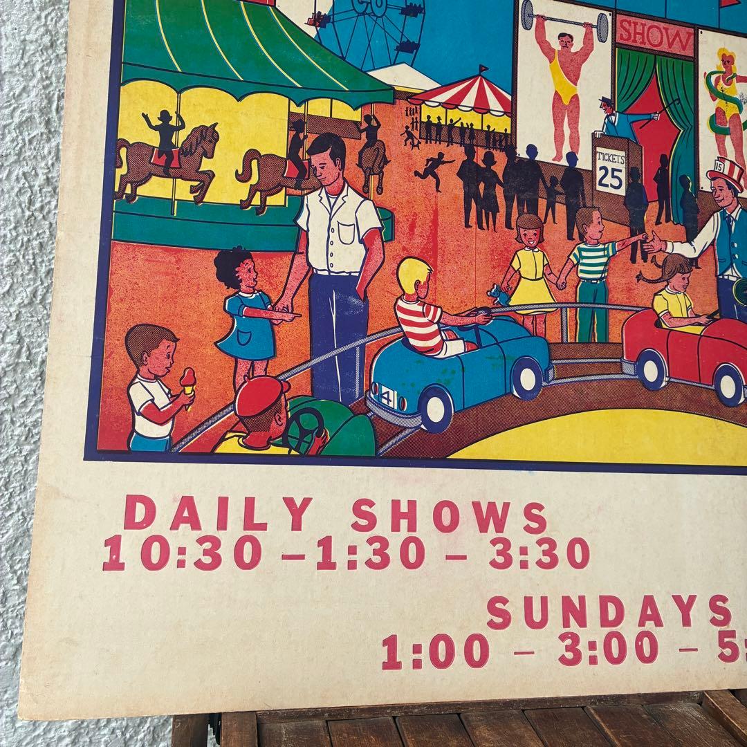 レア！BIG 50s〜アメリカアンティーク実物サーカス広告SHOWヴィンテージ