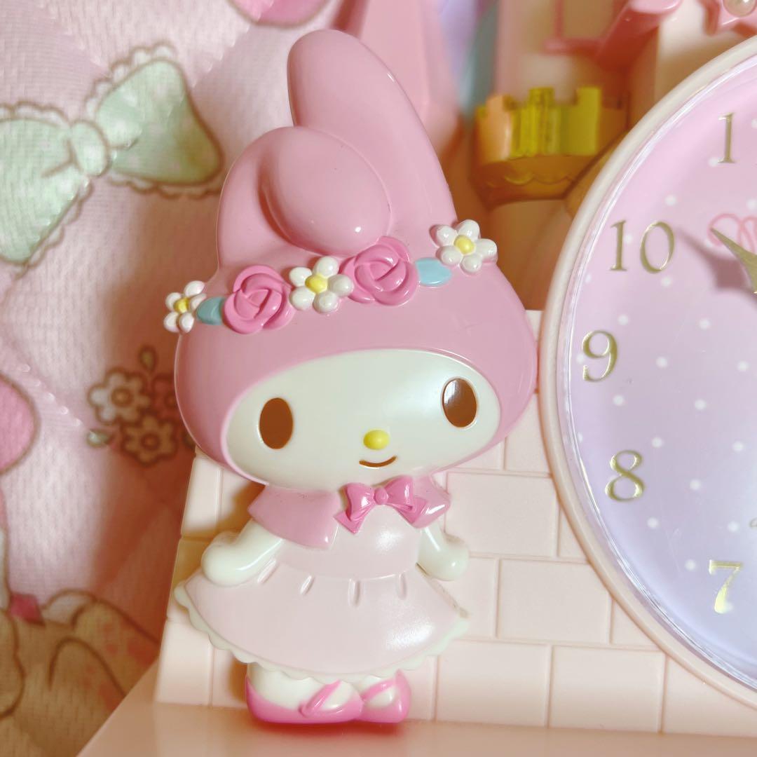 【美品】マイメロ　お城型　チェスト付きクロック　置き時計