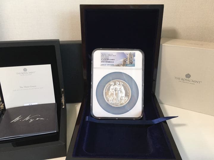 値下げしました！イギリス スリーグレイセス 大型5オンス 銀貨