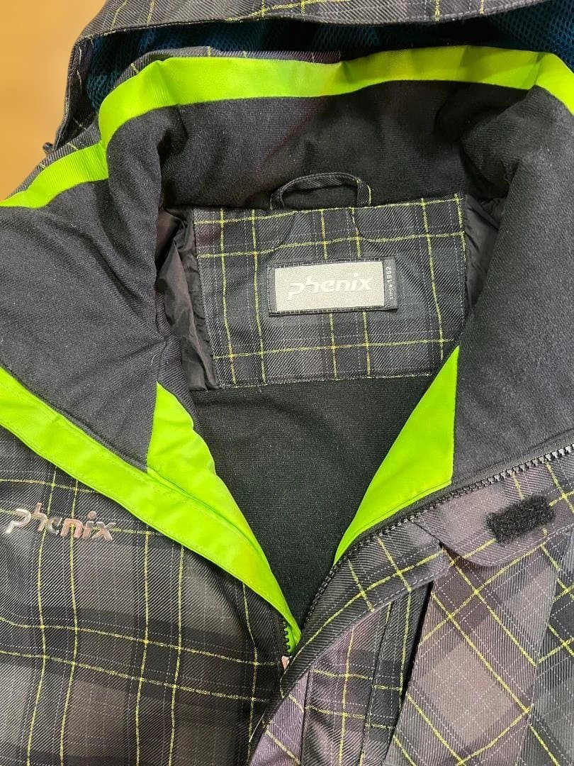 Phenix スキー中綿入りウェア メンズ ブラック/グリーン 上/ｌ　下/ｍ