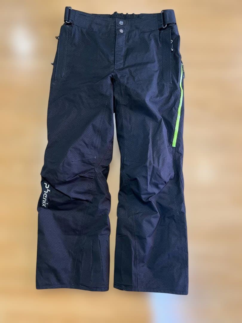 Phenix スキー中綿入りウェア メンズ ブラック/グリーン 上/ｌ　下/ｍ