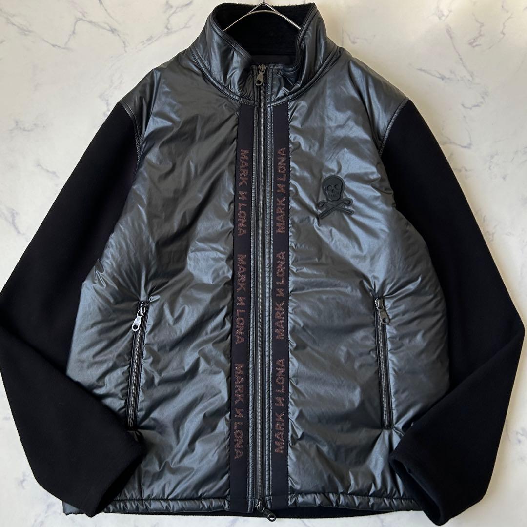 MARK & LONA ダウンジャケット ハイブリッド スカルロゴ ダブルジップ