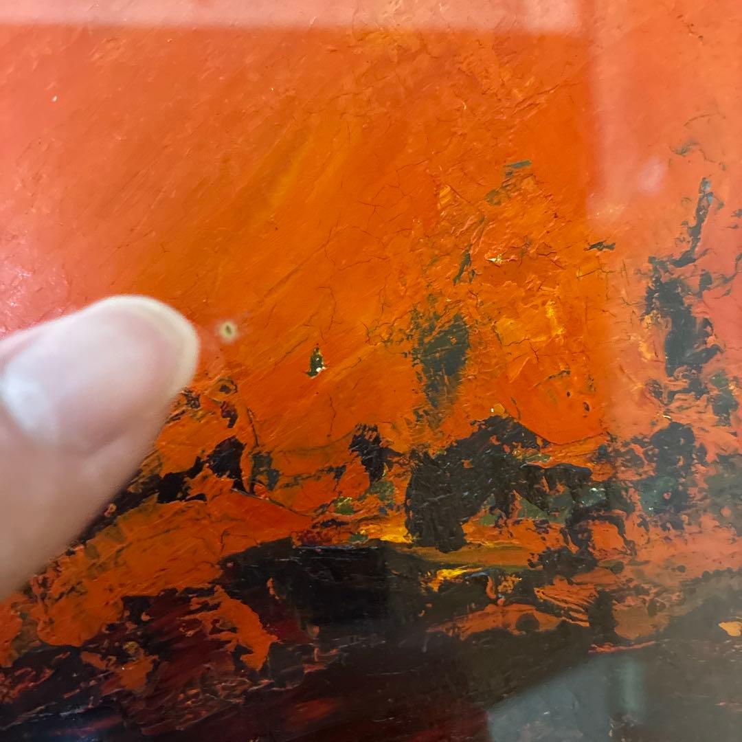 絵画: 松田茂　山中湖富士（赤富士）　油絵