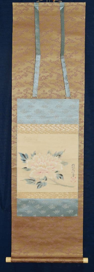 【牡丹図】狩野則信 2516 ボタン 狩野派古画　掛け軸　肉筆