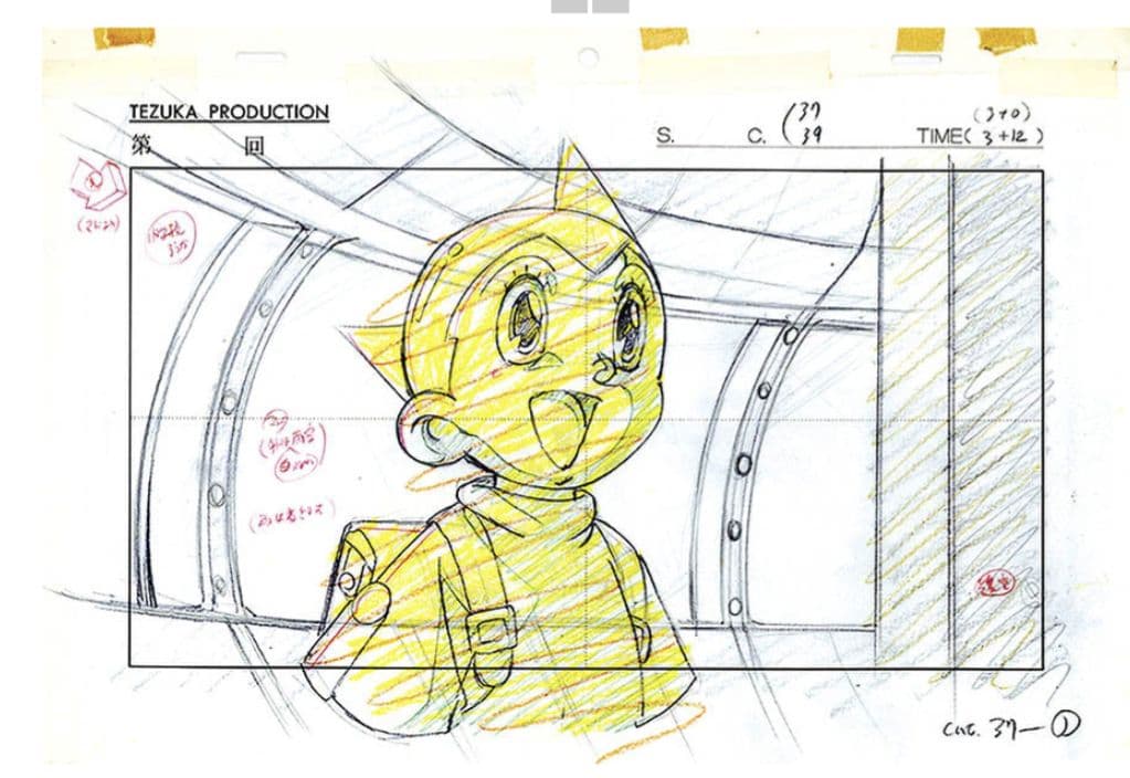 鉄腕アトム セル画　額装