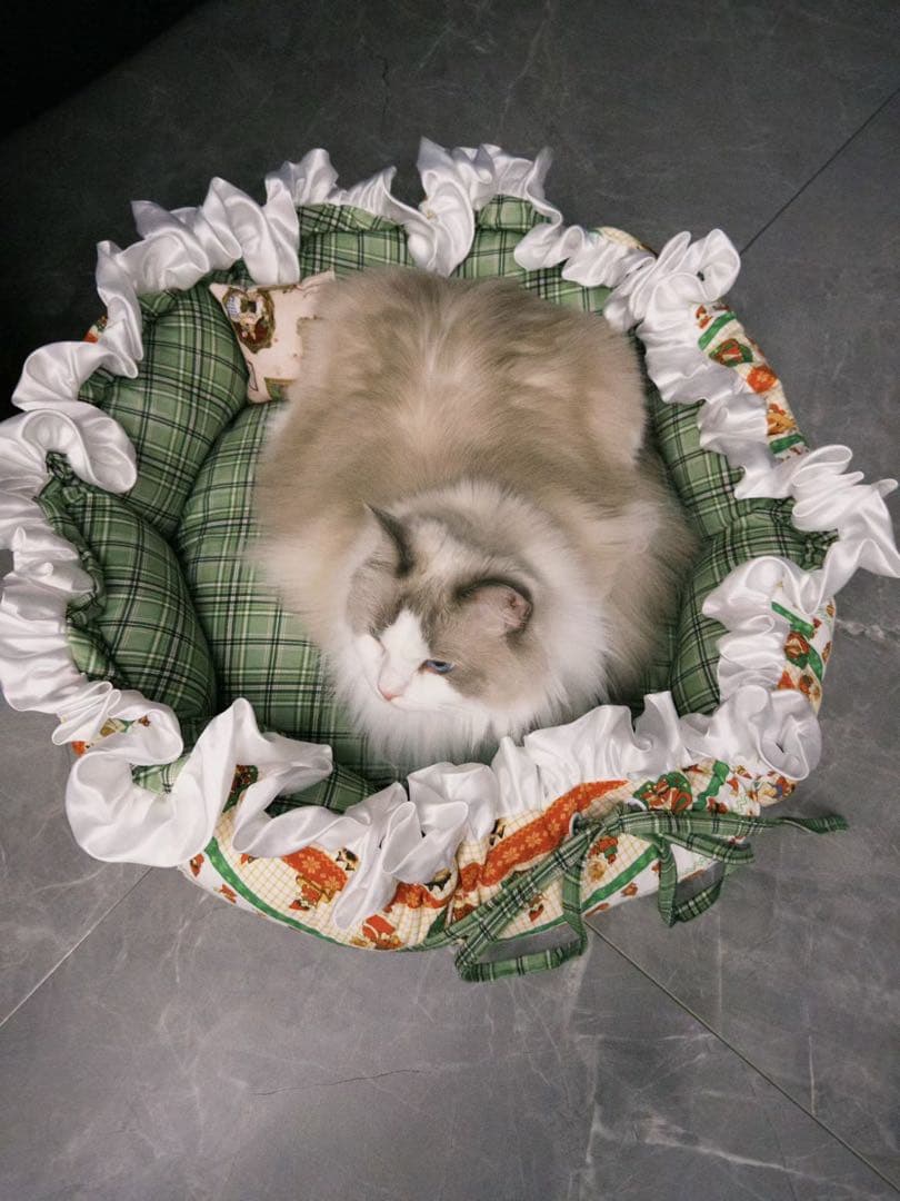 撮影道具インテリア小物 花柄猫用ベッド 犬用ベッド厚手