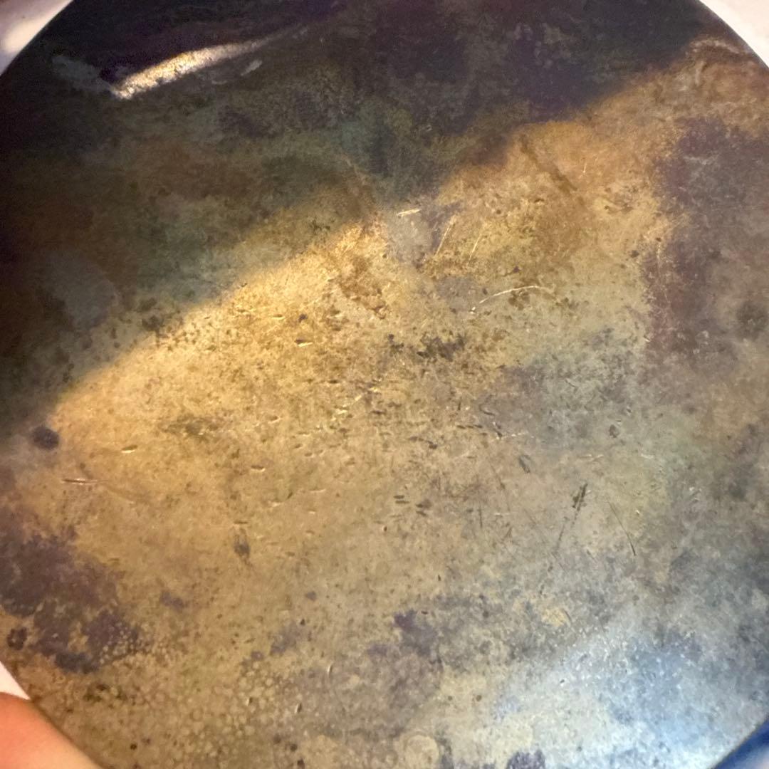 江戸時代　希少美品　古鏡　和鏡　銅鶴亀松のデザイン　天正出雲守